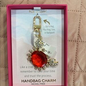 NWT true to form crystal crab key holder/ bag charm